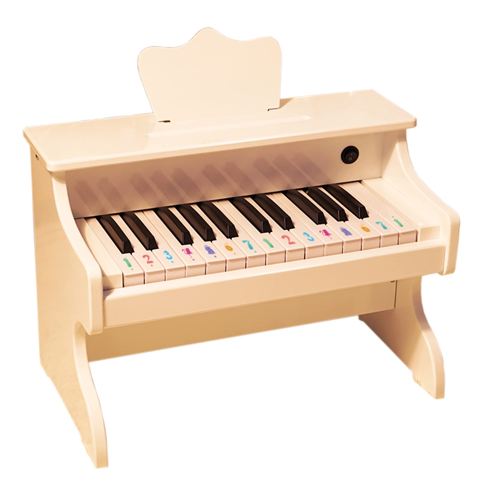 Colorful Life Wooden Mini Piano - Playable Electronic Keyboard for Kids, Baby Musical Toy with Handcrafted Wooden Design (White) - Perfect for Home Play, Early Learning & Gift Giving