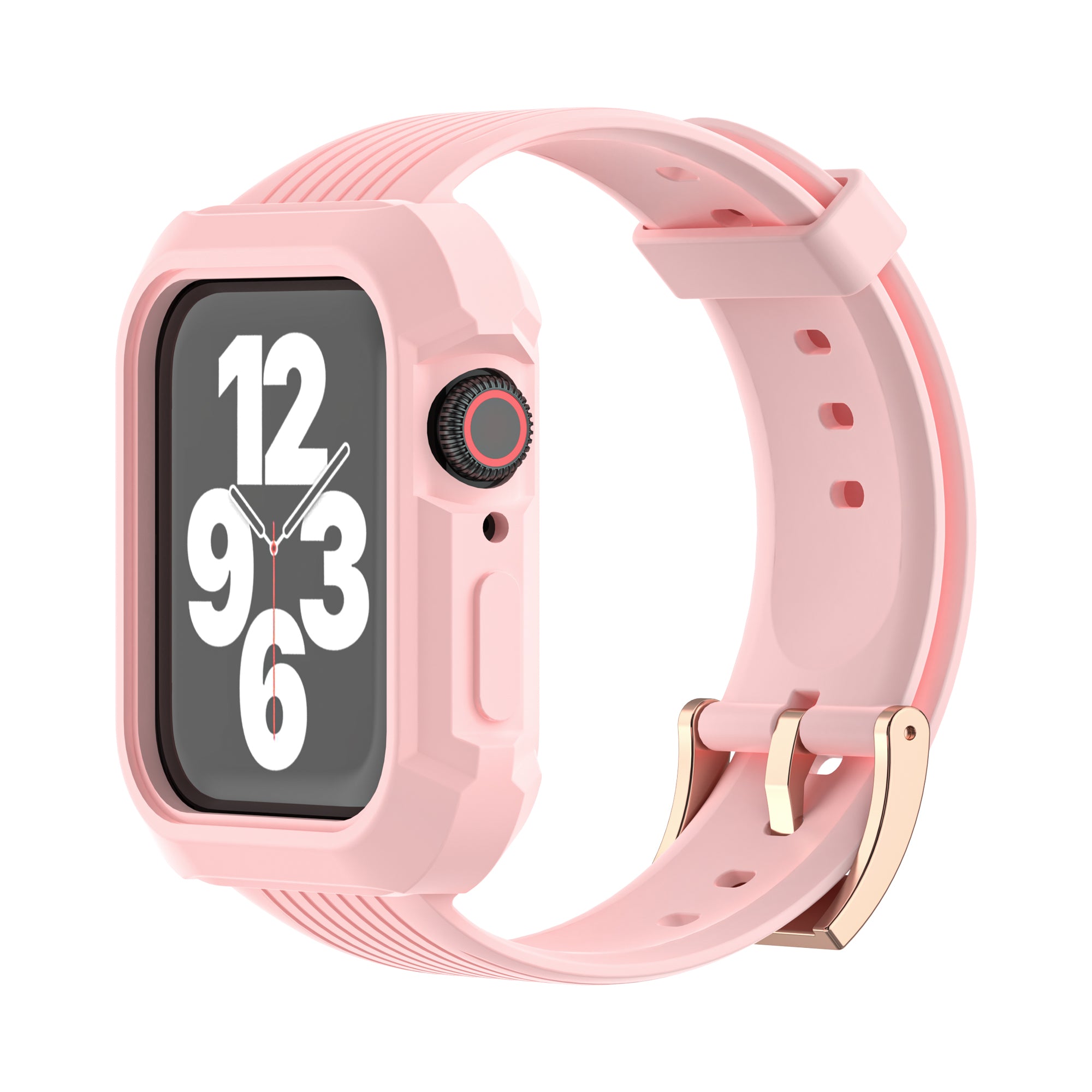 EXO Edge Band for Apple Watch - Pink Sand Strap, Soft Silicone Replacement Band for Apple Watch Series 9/8/7/6/SE/5/4/3/2/1, Adjustable Sport Wristband for Women & Men - Perfect for Workouts, Running & Daily Wear