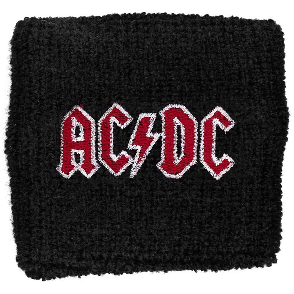 AC/DC Sweat Wristbands with Red Logo - Rock Music Fan Accessories for Concerts, Workouts & Sports