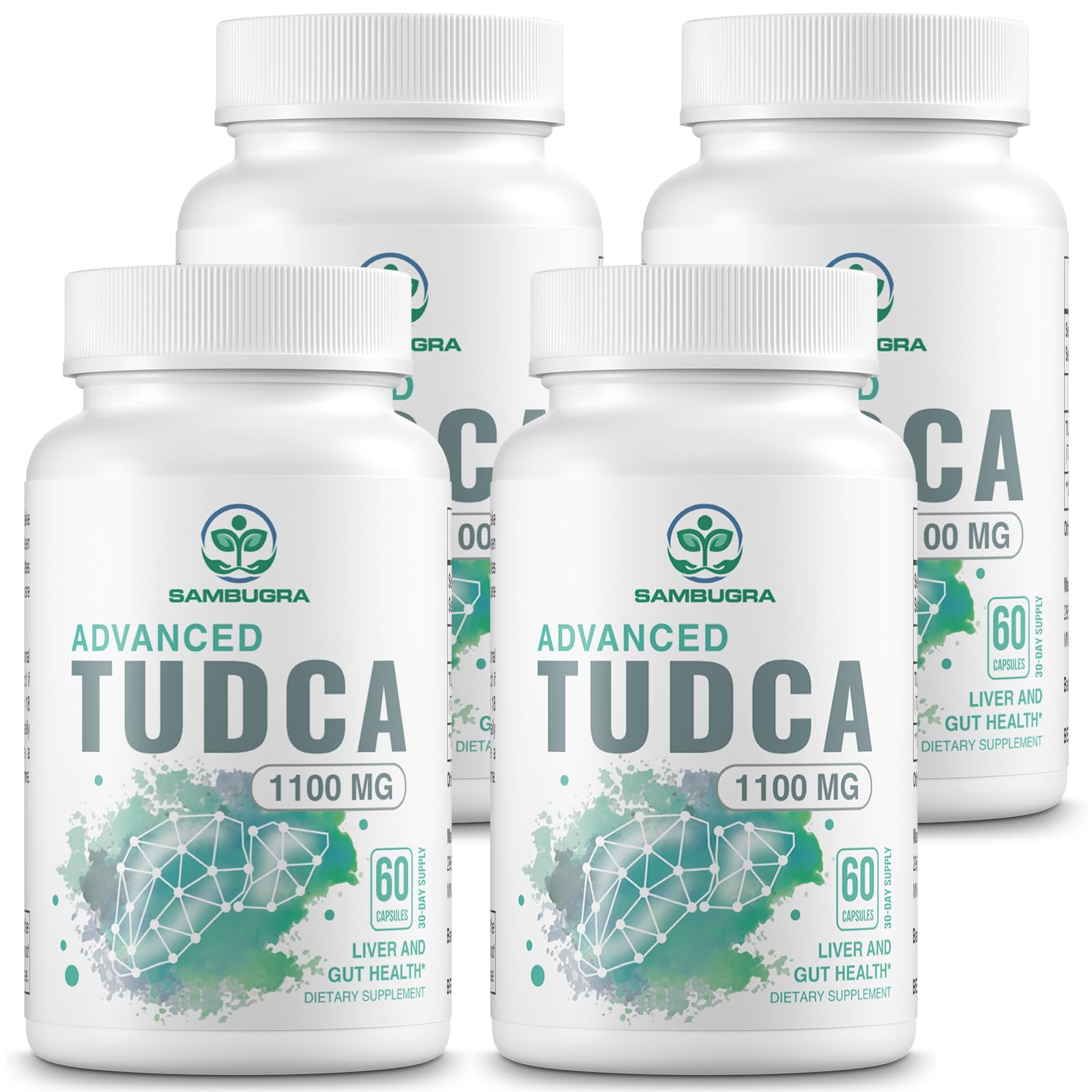 Premium TUDCA 1100mg Liver Support Supplement - Ultra Strength Bile Salt for Liver Detox, Cleanse & Repair | 3rd Party Tested | 240 Capsules (4-Pack) | Supports Liver Health for Alcohol Recovery, Fatty Liver & Digestive Wellness