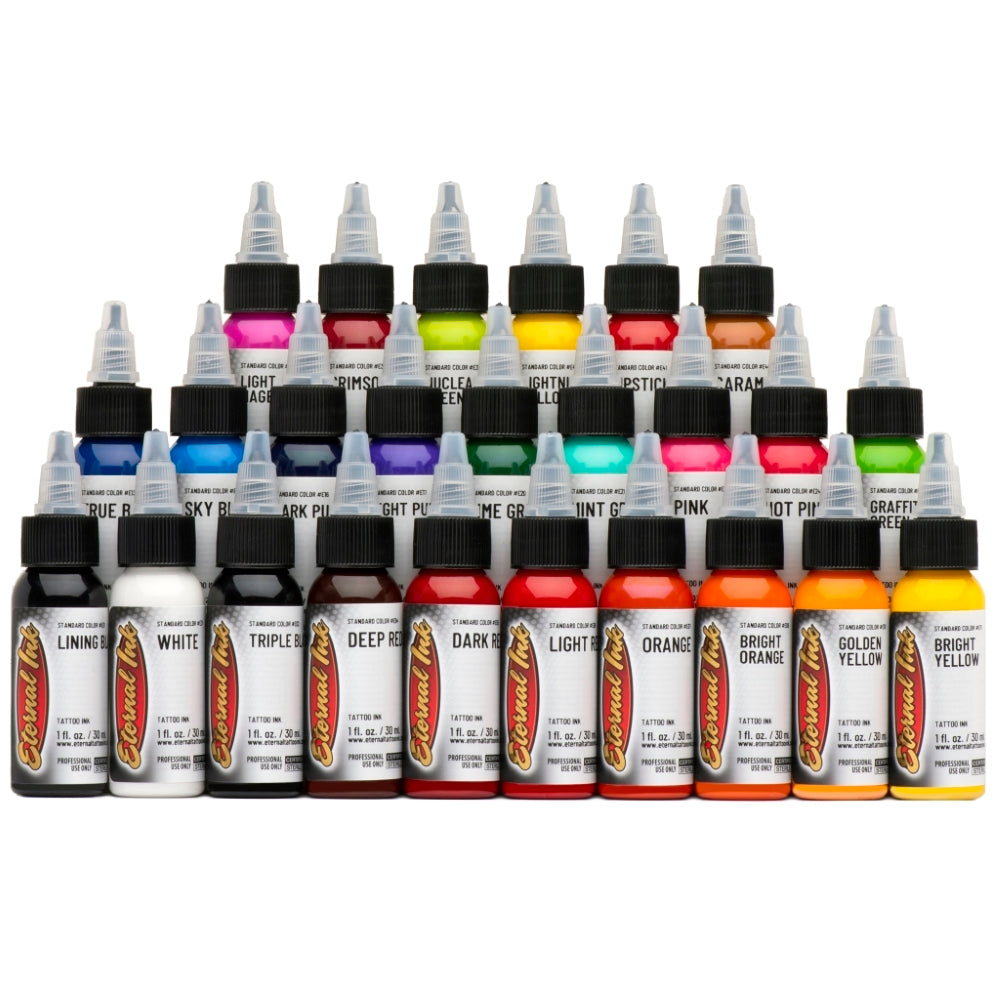 Eternal Tattoo Ink - Professional 25 Color Set for Tattoo Artists | Vibrant, Long-Lasting Pigments | Perfect for Tattoo Studios & Body Art Enthusiasts