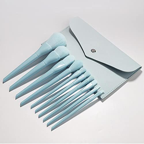 Premium Siah Makeup Brush Set - 10 Piece Synthetic Blending Brushes with Travel Pouch for Professional Makeup Application & On-The-Go Beauty