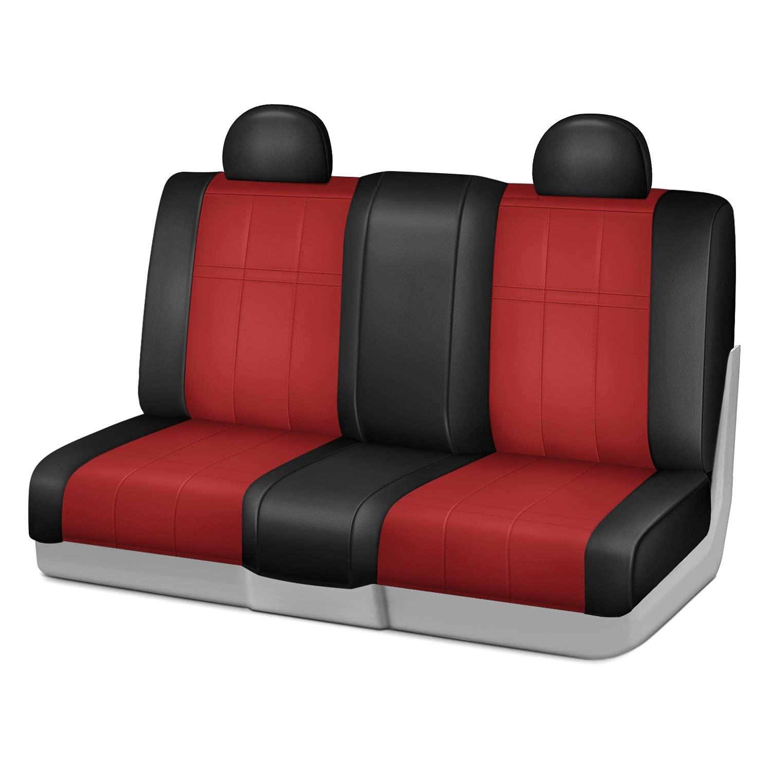 Rixxu Forma Series Rear Car Seat Covers - Universal Fit for Most Cars, Trucks & SUVs (2nd Row Bench, Black & Red) - Waterproof & Durable Protection for Pets, Kids & Daily Commute