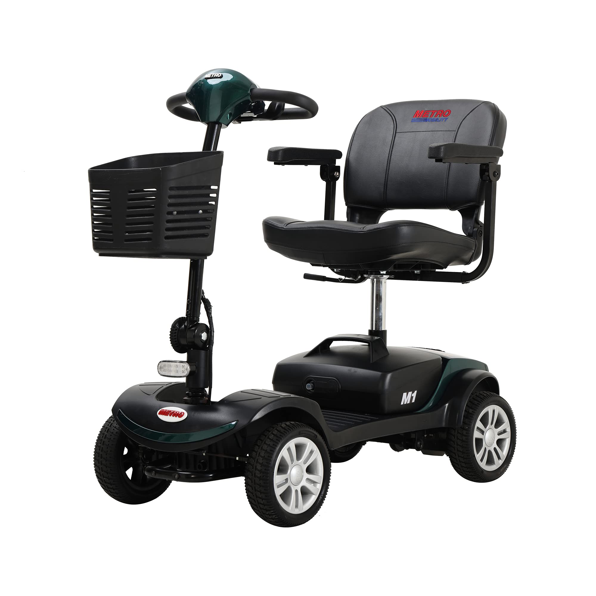 Electric Mobility Scooter for Adults & Seniors - 4 Wheel Heavy Duty Medical Scooter with LED Headlight - 300 lbs Weight Capacity - Compact Travel Design for Indoor/Outdoor Use - Perfect for Shopping, Parks & Daily Commuting