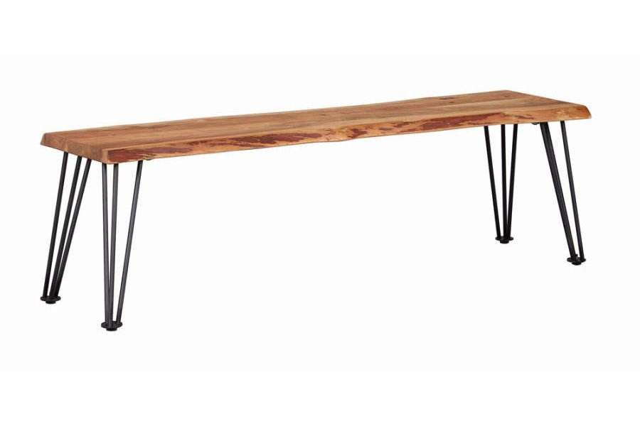 Acacia Live Edge Dining Bench - Handcrafted Solid Wood Rustic Kitchen Table Bench for Farmhouse & Modern Dining Rooms | Perfect for Kitchen Islands, Breakfast Nooks & Entryway Seating