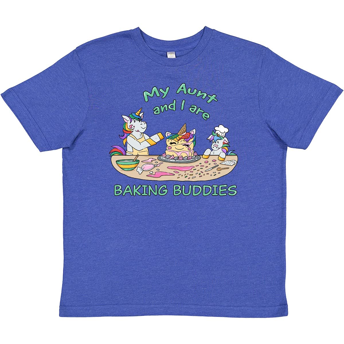 Inktastic My Aunt and I are Baking Buddies Youth T-Shirt | Cute Baking-Themed Graphic Tee for Kids | Perfect for Baking Parties, Family Bonding & Fun Activities