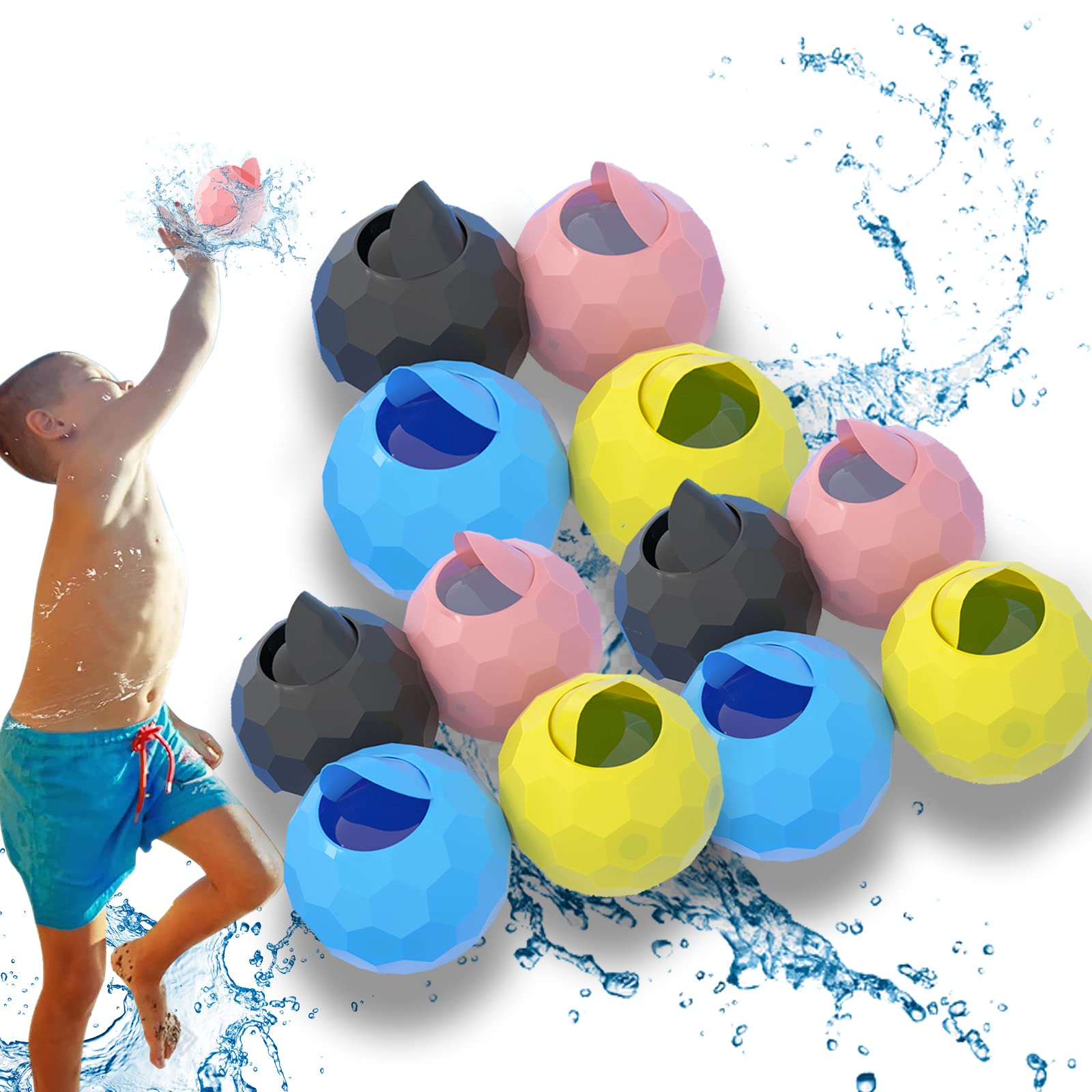 **12 Pack Reusable Water Balloons for Kids & Adults – Quick Fill Water Balls, Splash Bombs for Pool Parties, Water Fights, Summer Games & Outdoor Fun**    *(Perfect for Backyard Play, Beach Trips, BBQs, and Birthday Celebrations!)*
