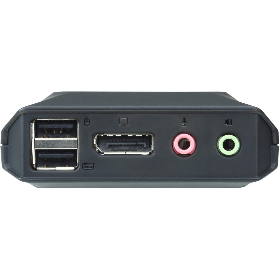 2-Port USB DP Cable KVM Switch with Remote Port Selector - Seamless Dual Monitor & PC Switching for Home Office & Gaming Setup