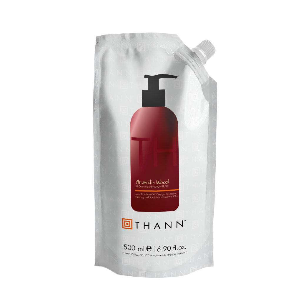 Refillable Aromatic Wood Scented Shower Gel for Relaxation - Natural Essential Oil Infused Body Wash for Stress Relief & Spa-Like Experience at Home