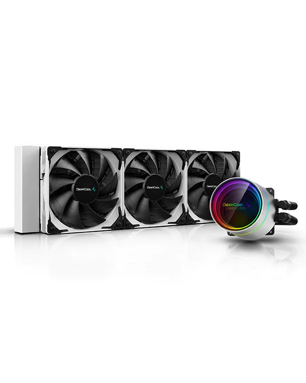 DeepCool Castle 360EX White 360mm AIO Liquid CPU Cooler - High Performance RGB Water Cooling System for Gaming PC, Workstation, and Overclocking | Perfect for Intel/AMD CPUs and High-End PC Builds