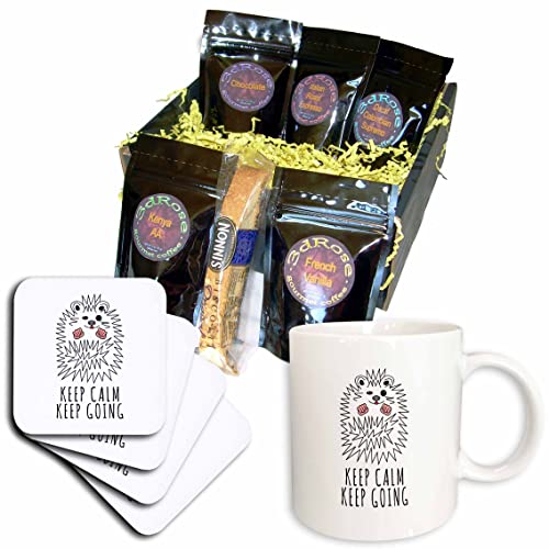 3dRose Funny Hedgehog Winking & Smiling Coffee Mug - Keep Calm Gift Basket for Coffee Lovers - Perfect for Office, Home & Gifts (cgb_351424_1)