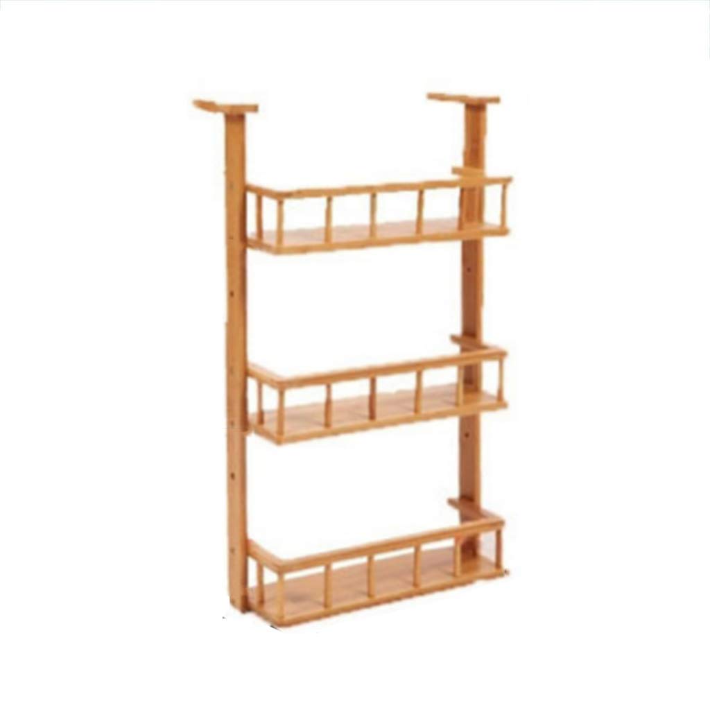 XEWNEG Bamboo Refrigerator Organizer - Space Saving Kitchen Shelf for Spice Storage, Bathroom Organizer & Multi-Purpose Wall Rack | Perfect for Small Kitchen, Pantry, Bathroom & Office Organization