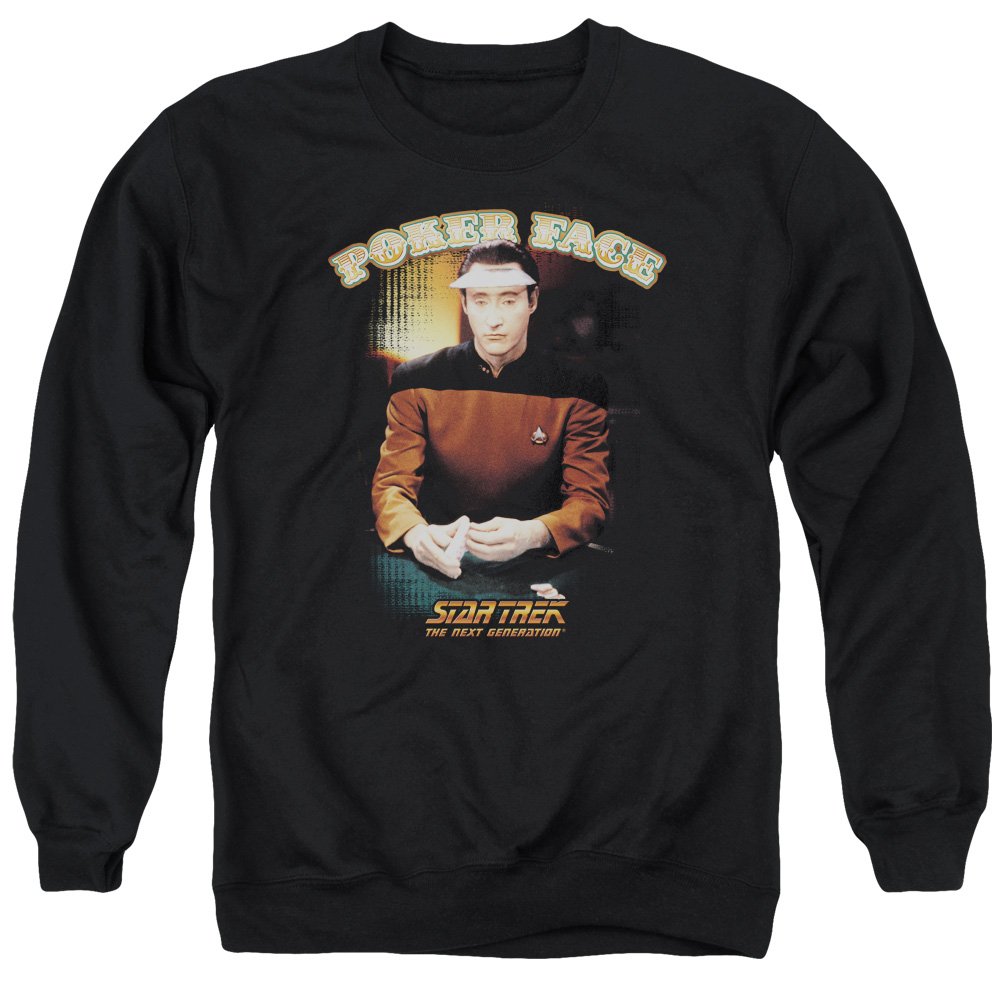 Star Trek Poker Face Unisex Crewneck Sweatshirt for Men & Women | Sci-Fi TV Show Merchandise | Casual Wear & Cosplay Outfit