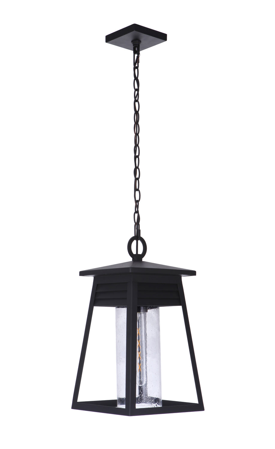 Becca Textured Black Outdoor Pendant Light - Weatherproof Hanging Fixture for Porch, Patio & Garden Decor