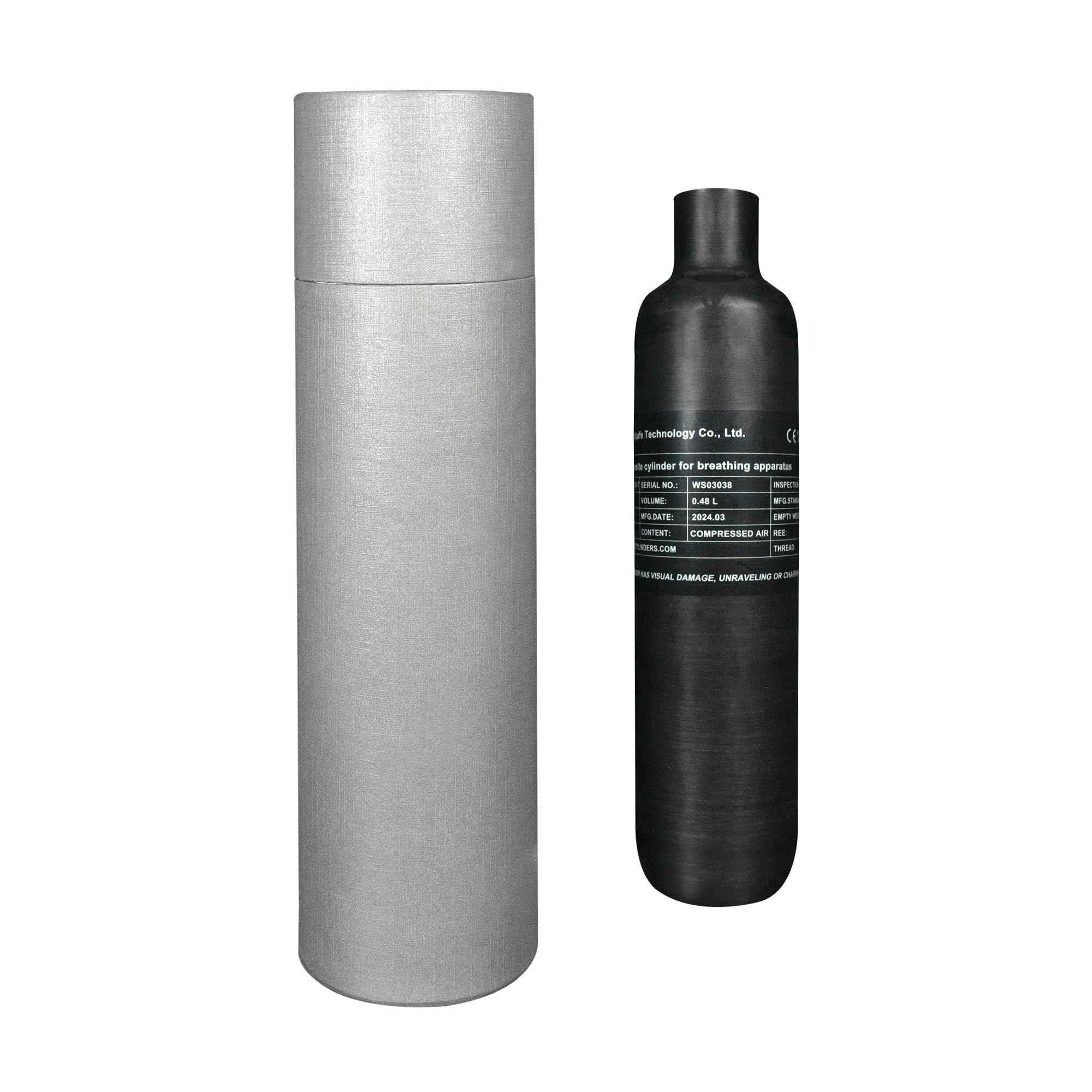 TUXING 4500Psi PCP Air Tank - 0.48L (29Cu in) Carbon Fiber HPA Cylinder for Paintball, Hunting & PCP Air Rifles - Compatible with Daystate & FX (M18x1.5 Thread) - Perfect for Outdoor Sports, Target Practice & Airgun Enthusiasts