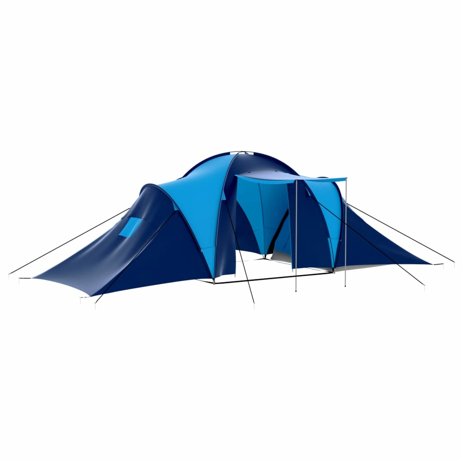 BULANED 9-Person Camping Tent with Awning - Waterproof, Spacious Family Tent for Outdoor Adventures - Blue & Dark Blue Fabric - Perfect for Camping, Hiking, and Backyard Sleepovers