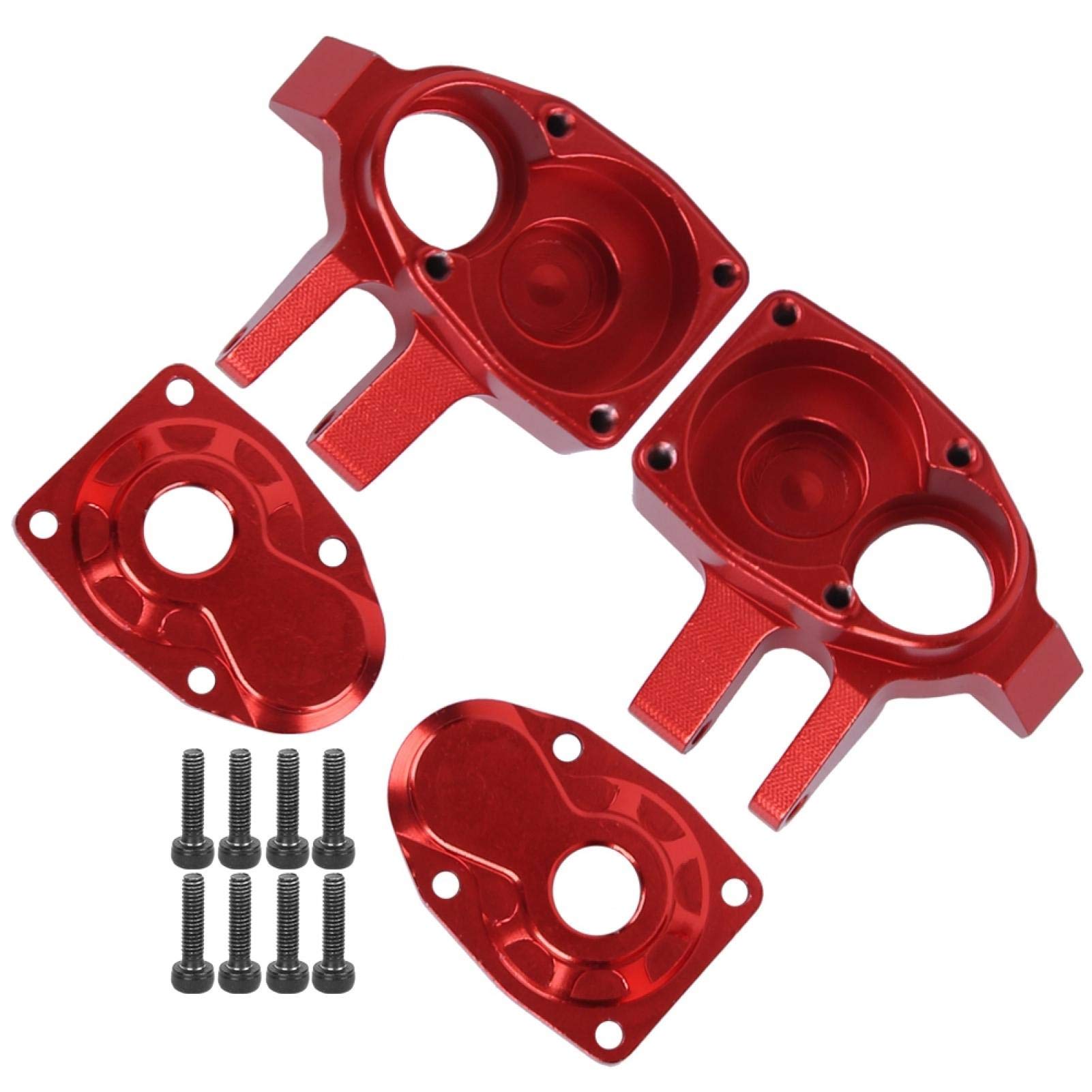 2Pcs Red RC Car Front Steering Cup Shell & Axle Shell for Axial Capra SCX10 III - High Resistance Replacement Parts for Off-Road Crawler & Rock Racing Scenes