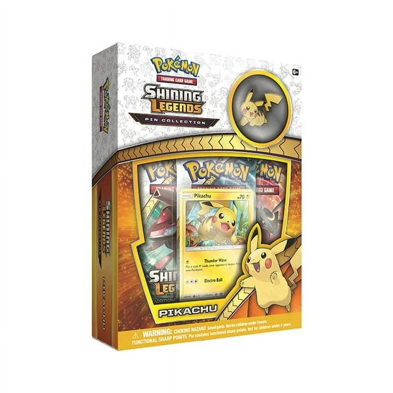 Shining Legends Pikachu Pin Collection - Official Pokemon Trading Card Game Accessory for Collectors & Fans | Perfect for Cosplay, Conventions & Display Cases