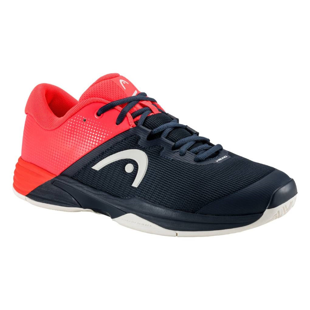 Head Revolt Evo 2.0 Men's Tennis Shoes - Lightweight Performance Court Shoes for Men in Dark Blue/Neon Red - Perfect for Competitive Matches & Casual Play
