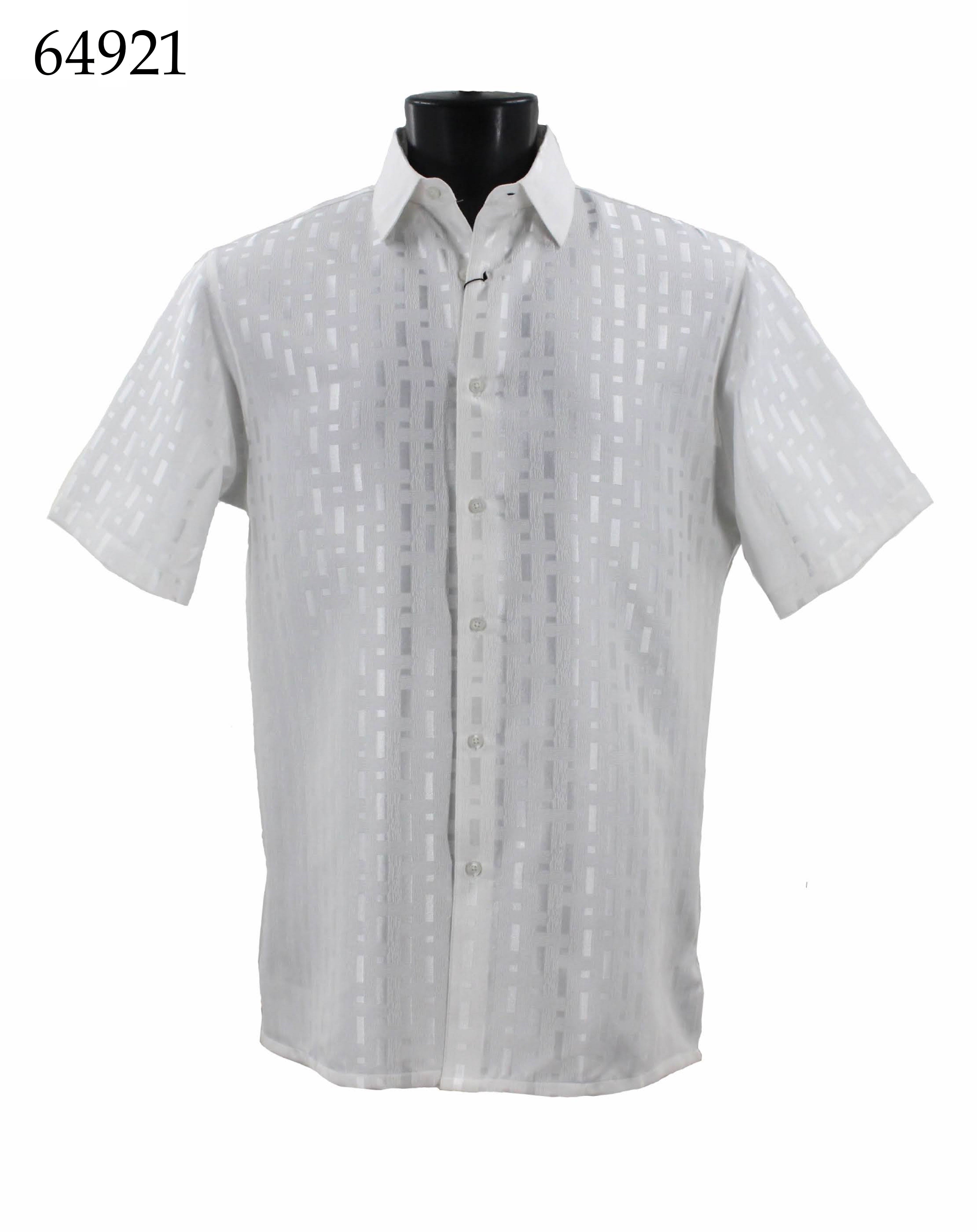 Bassiri Men's Short Sleeve Casual Shirt 64921 - Breathable Cotton Comfort Fit for Summer, Office & Outdoor Activities