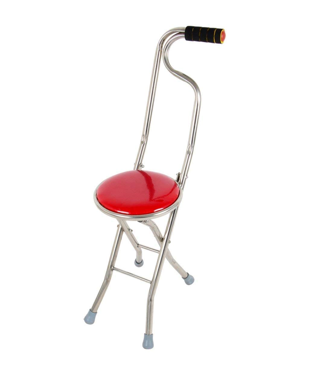 Best Collapsible 4-Leg Walking Cane with Seat - Lightweight Folding Cane for Elderly & Seniors - Adjustable Height Walking Stick with Stool - Perfect for Hiking, Travel, and Outdoor Activities