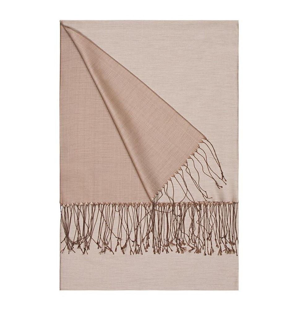 Aker Double Sided Silk Shawl - Light Brown Scarf for Women | Elegant Wrap for Weddings, Parties & Evening Events | Premium Silk Fashion Accessory