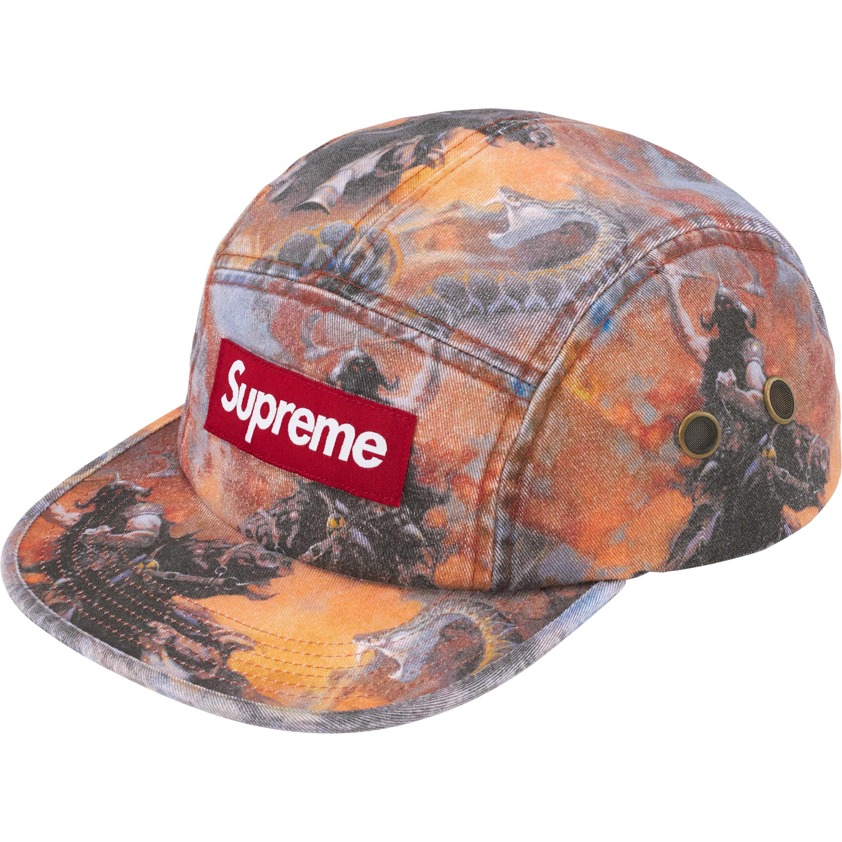 Supreme Frank Frazetta Orange Camp Cap - Vintage Graphic Snapback Hat for Streetwear & Hip-Hop Fashion | Perfect for Urban Outfits, Concerts, and Skateboarding
