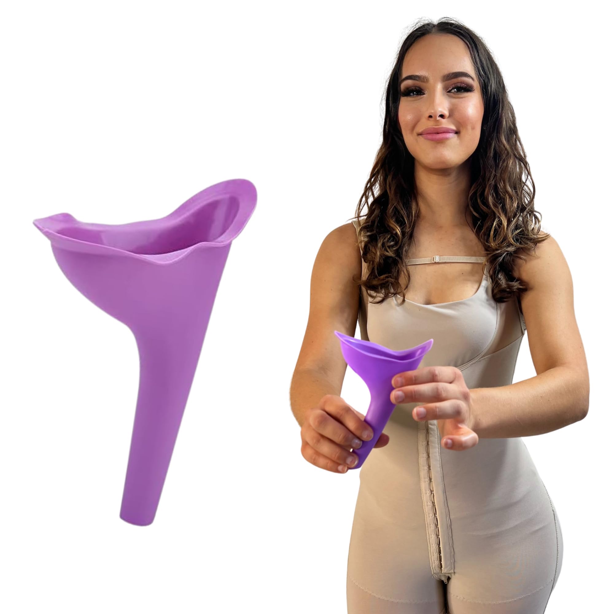 Travel Urinal for Women - Spill Proof, Reusable & Lightweight Female Urination Device - Stand Up Pee Portable Urinal for Camping, Hiking, Road Trips & BBL Post Surgery Supplies