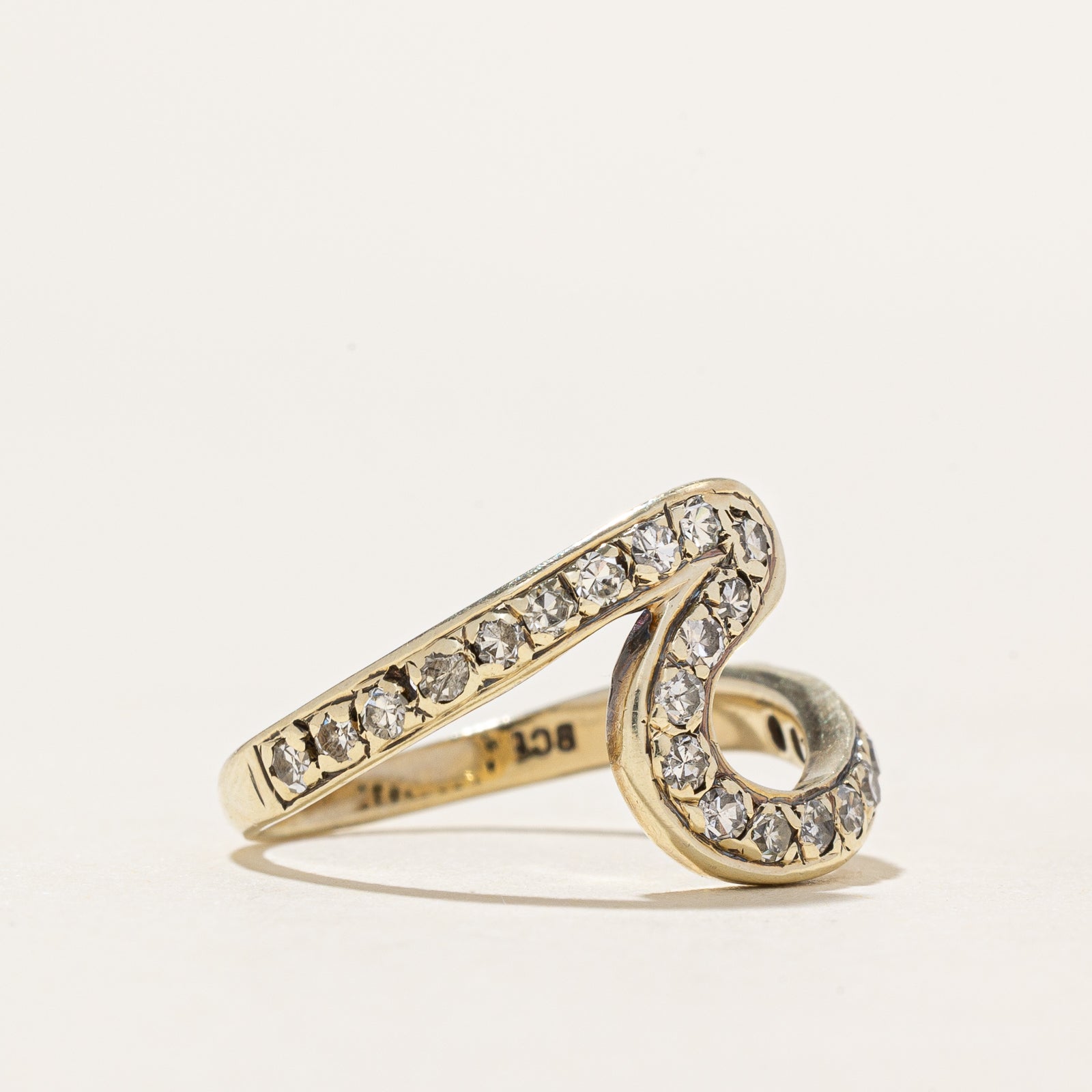 Diamond Wave Abstract Ring - 0.45ctw Genuine Diamond Ring - Size 6.5 - Elegant Statement Jewelry for Women - Perfect for Weddings, Parties & Special Occasions