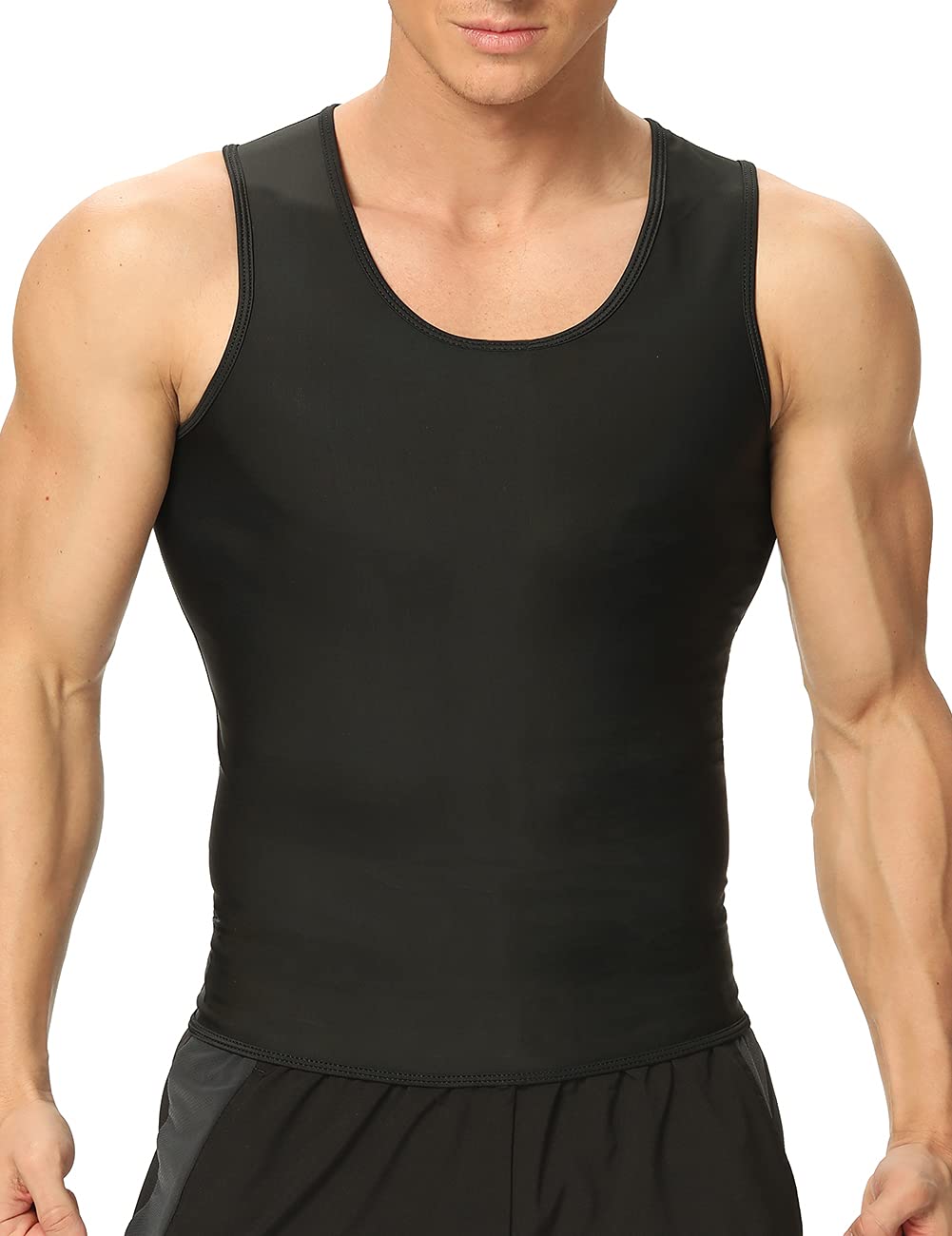DoLoveY Men's Neoprene Sauna Vest for Weight Loss - Sweat Suit Hot Corset Workout Body Shaper Waist Trainer - Ideal for Gym, Running & Home Fitness Training