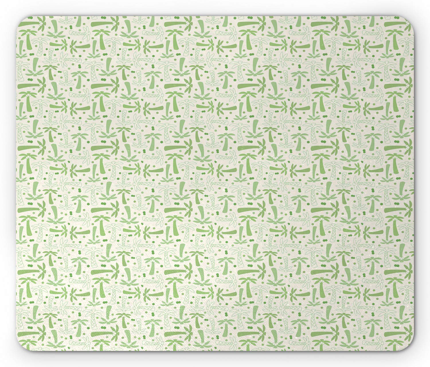 Ambesonne Botanical Mouse Pad - Tropical Palm Trees & Exotic Plants Design, Non-Slip Rubber Base, Standard Size Rectangle Mousepad (Off White/Fern Green) | Perfect for Office, Gaming & Home Workspace Decor