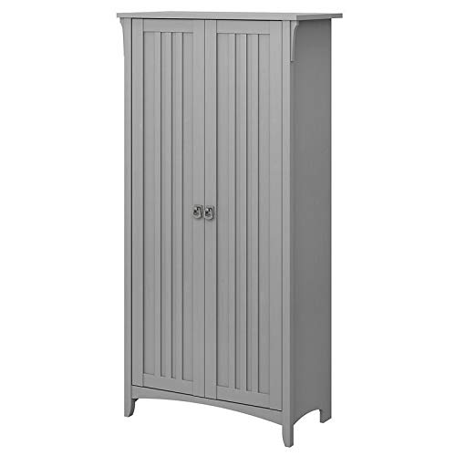 Bush Furniture Salinas Kitchen Pantry Cabinet with Doors - Cape Cod Gray - Freestanding Storage Organizer for Kitchen, Dining Room or Office - Perfect for Storing Food, Dishes & Supplies