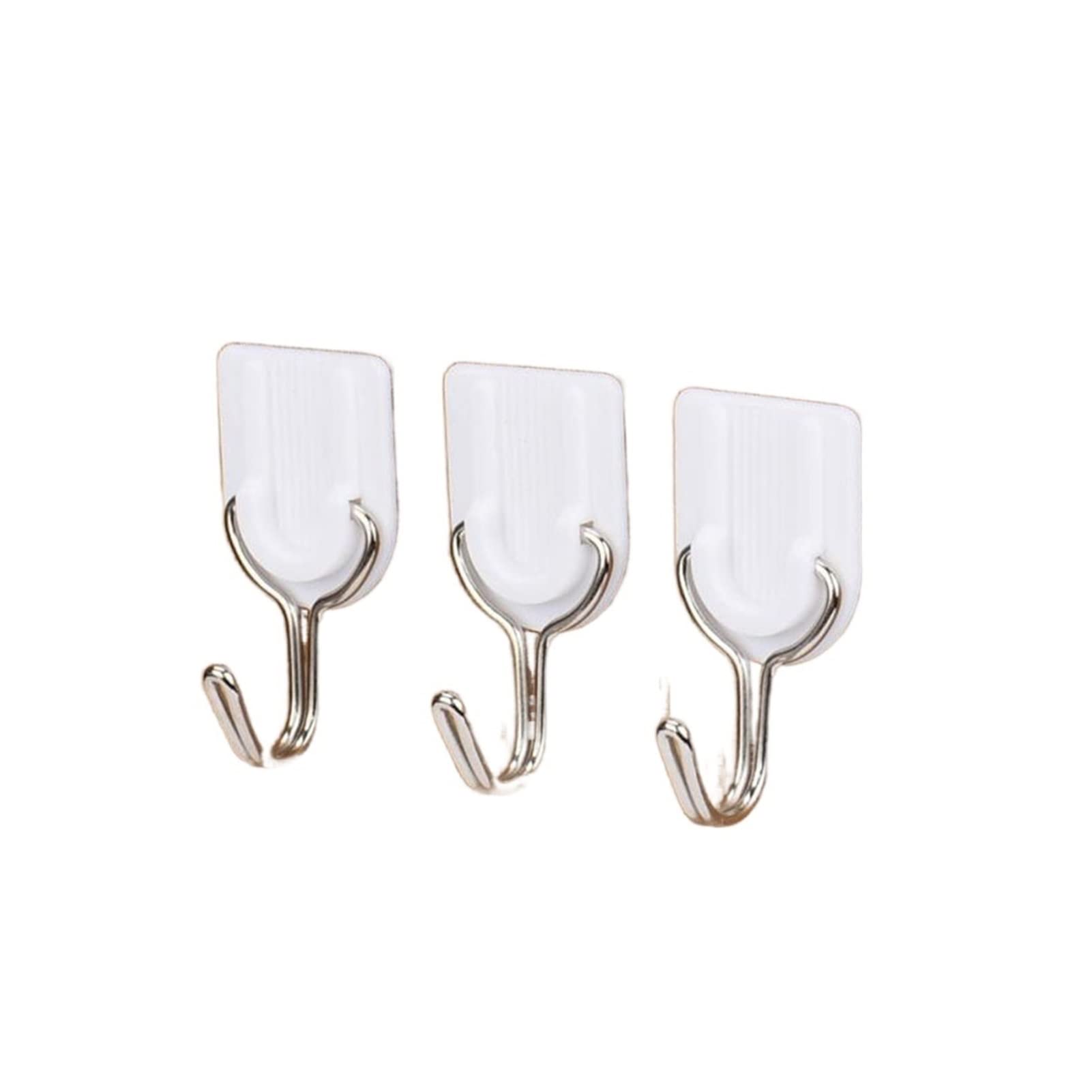 6-Pack Heavy Duty Adhesive Hooks - Strong Sticky Wall Hangers for Bathroom, Kitchen, Tiles & Glass - Holds Utensils, Towels & Clothing (Perfect for Organizing Small Spaces)