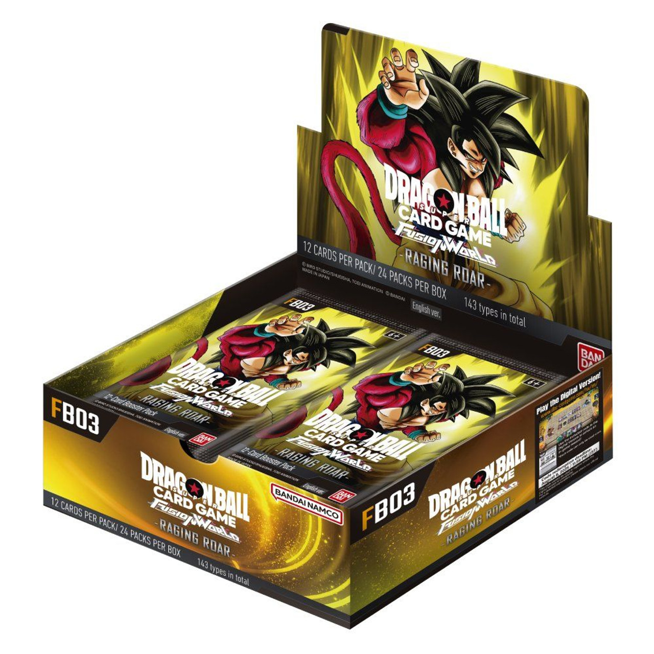 Dragon Ball Super TCG: Fusion World FB03 Raging Roar Booster Box - Collectible Trading Card Game for Anime Fans & Competitive Players