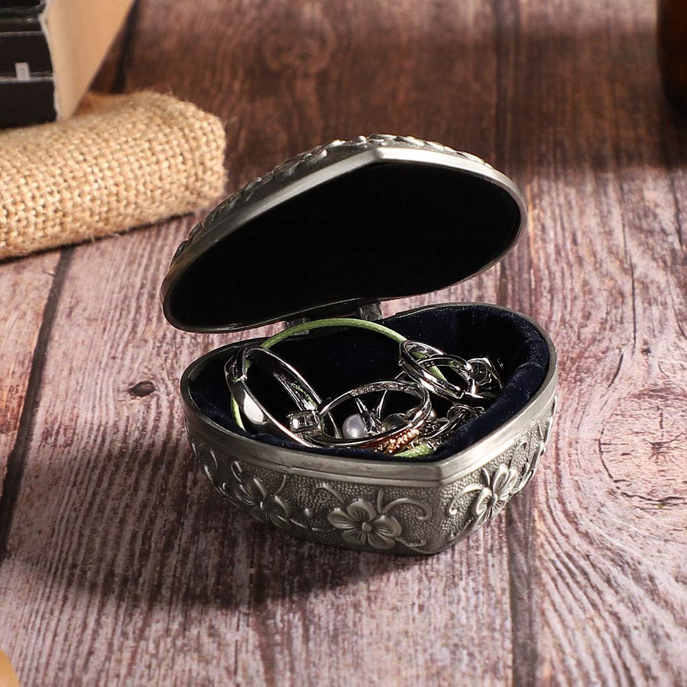 Stainless Steel Anti-Tarnish Jewelry Storage Box - Heart-Shaped Ring Holder for Earrings, Necklaces & Bracelets | Perfect for Home Decor, Gift Giving & Travel Jewelry Organizer