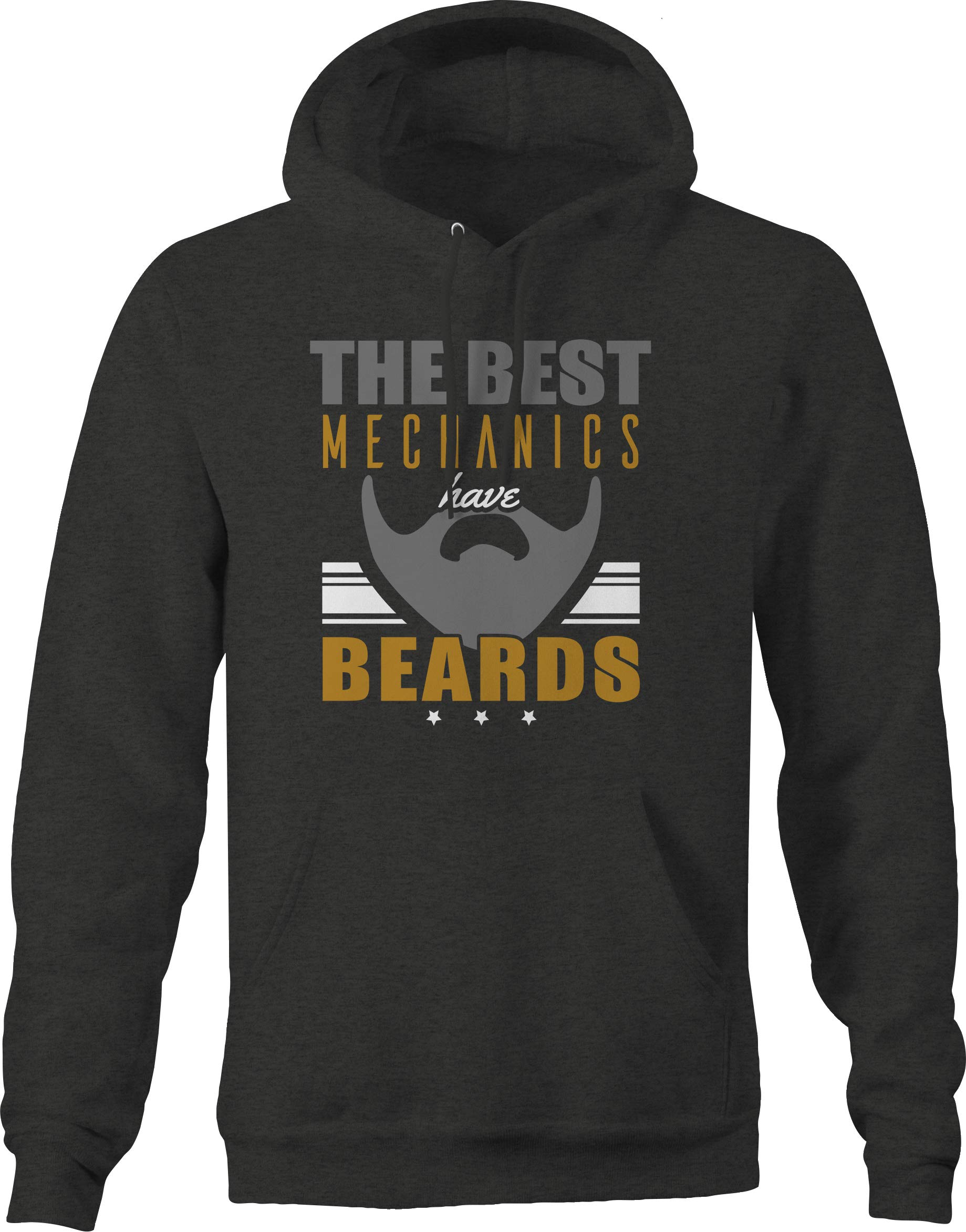 VIL Premium Men's Auto Shop Cars Hoodie - Best Mechanics Have Beards Design - Gray Pullover Sweatshirt - Perfect for Car Enthusiasts & Mechanics at Work or Casual Wear