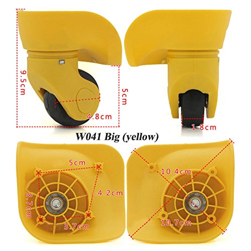 Universal Luggage Wheel Replacement - Spinner Wheel for Suitcase Repair, Yellow Large (Fits Most Travel Luggage W041) | Durable & Smooth Rolling for Airport, Business Trips & Vacation Travel