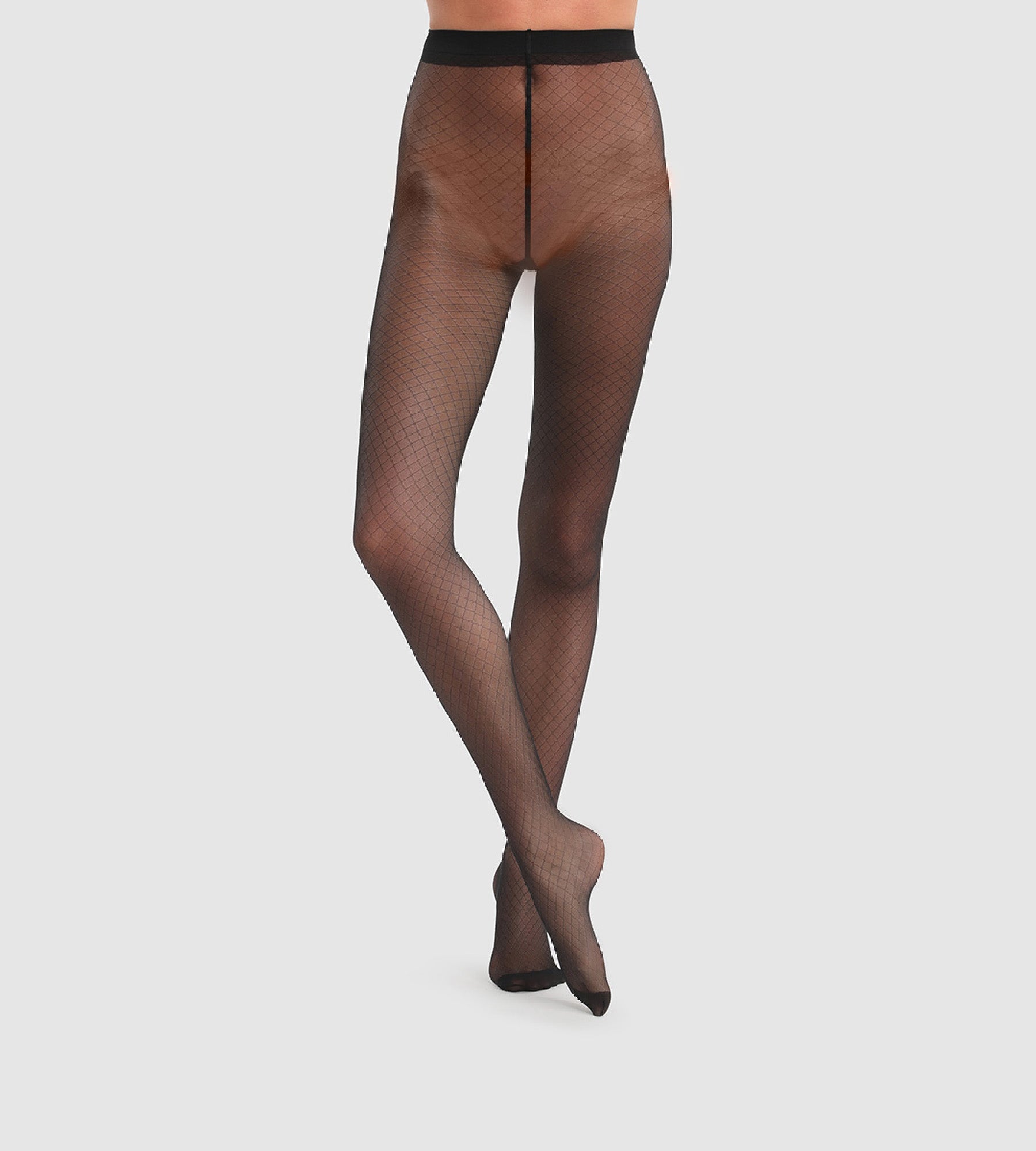 DIM SIGNATURE Black Sheer Tights 20D - Illusion Fishnet Pantyhose for Women, Perfect for Office, Party & Everyday Wear