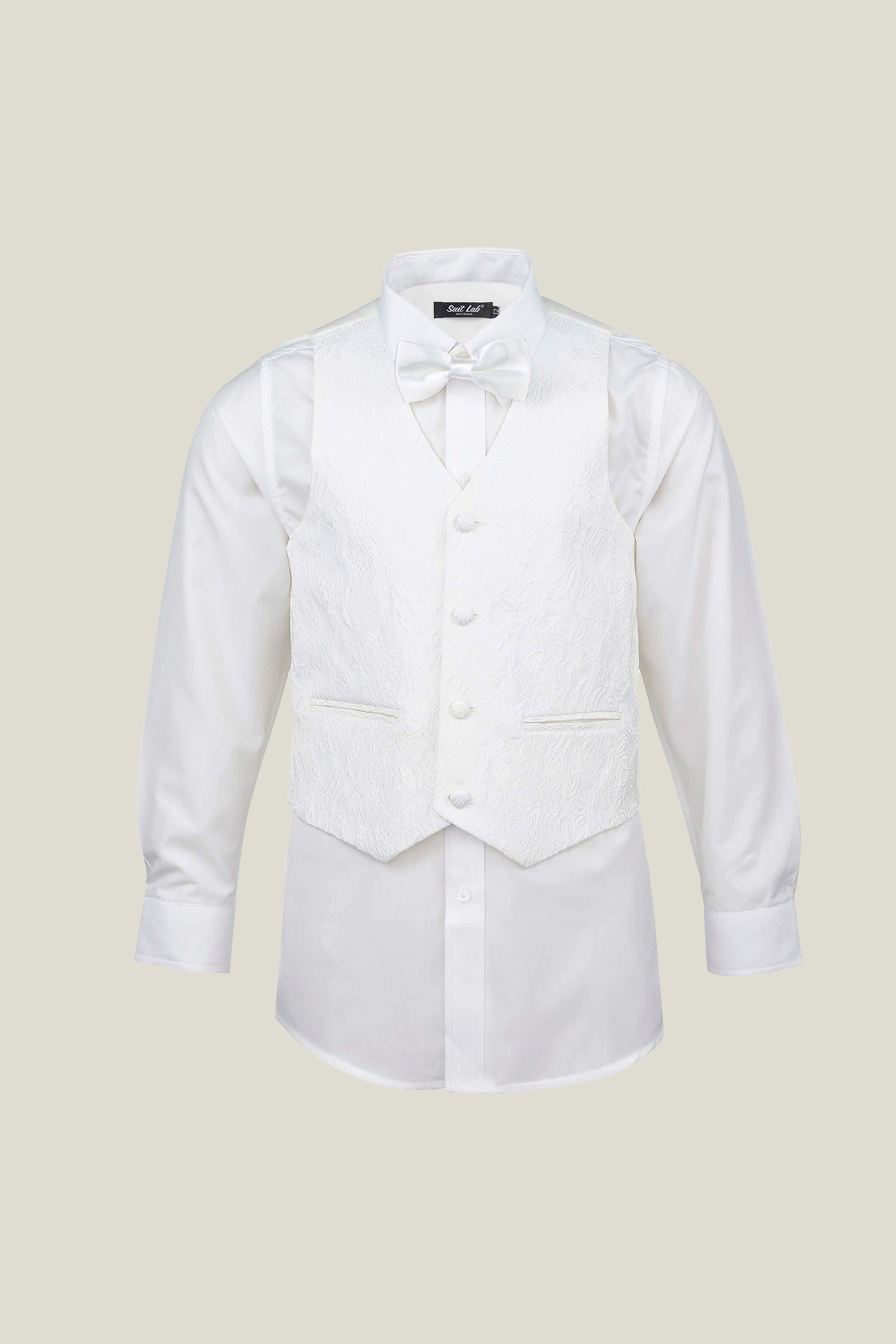 Boys Off-White Embroidered Vest - Stylish Casual Wear for School, Parties & Outdoor Activities