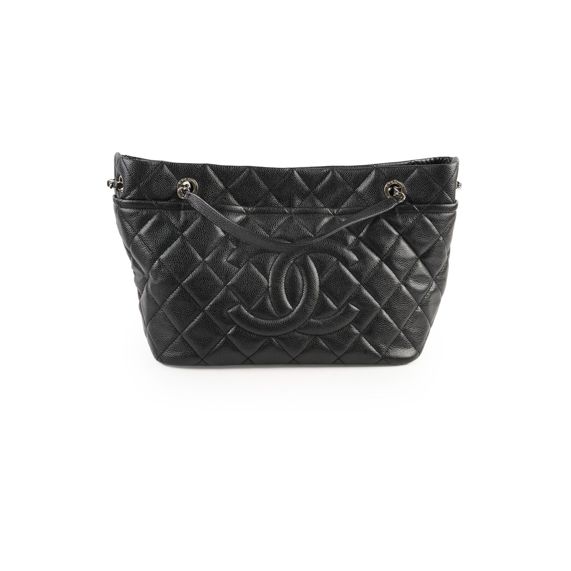 Chanel CC Logo Caviar Leather Black Shoulder Bag - 17 Series Luxury Handbag for Women | Perfect for Work, Evening Events & Special Occasions