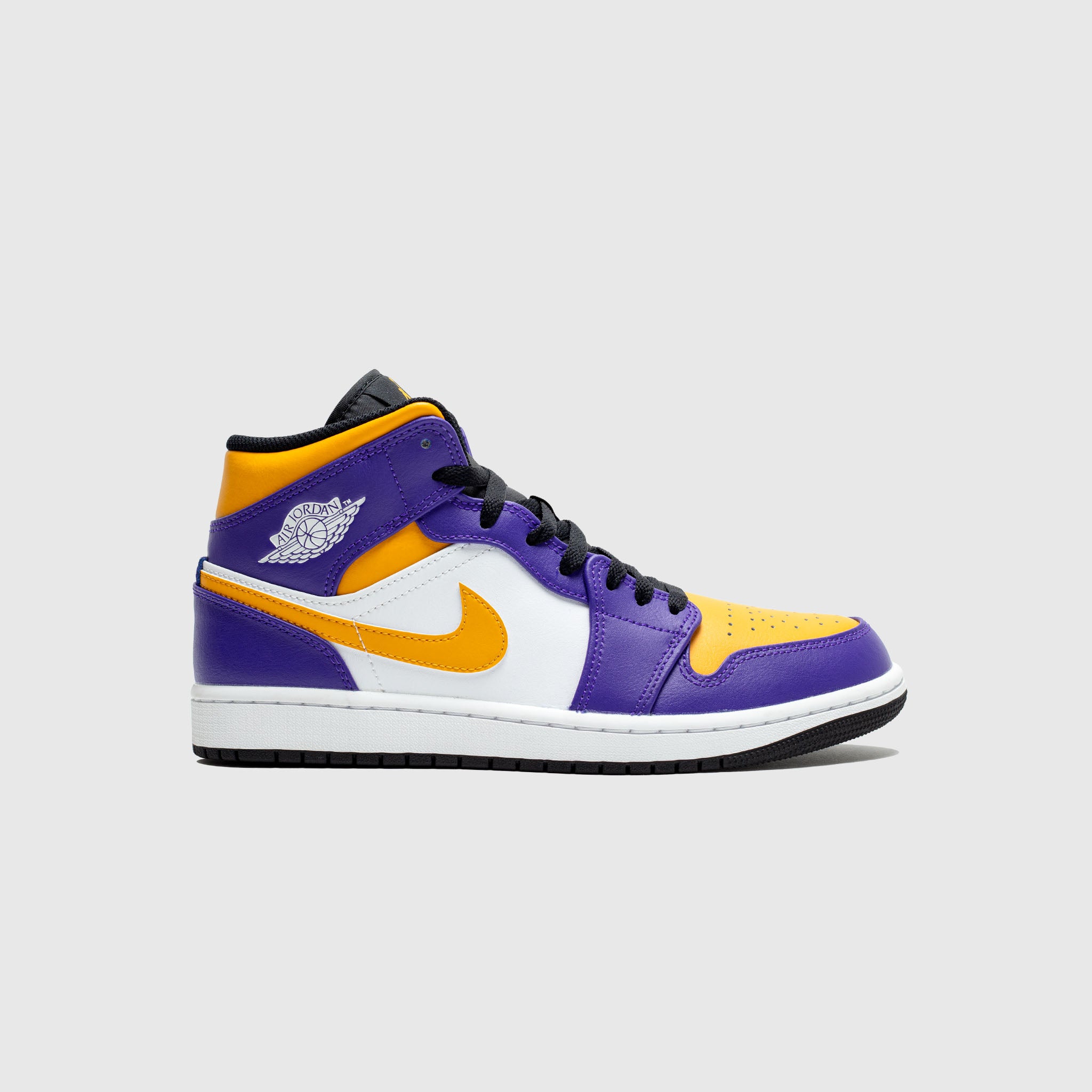 Air Jordan 1 Mid Lakers Basketball Shoes - Men's High-Top Sneakers for Streetwear & Court Performance | Perfect for Basketball Games, Casual Wear & Sneaker Collection