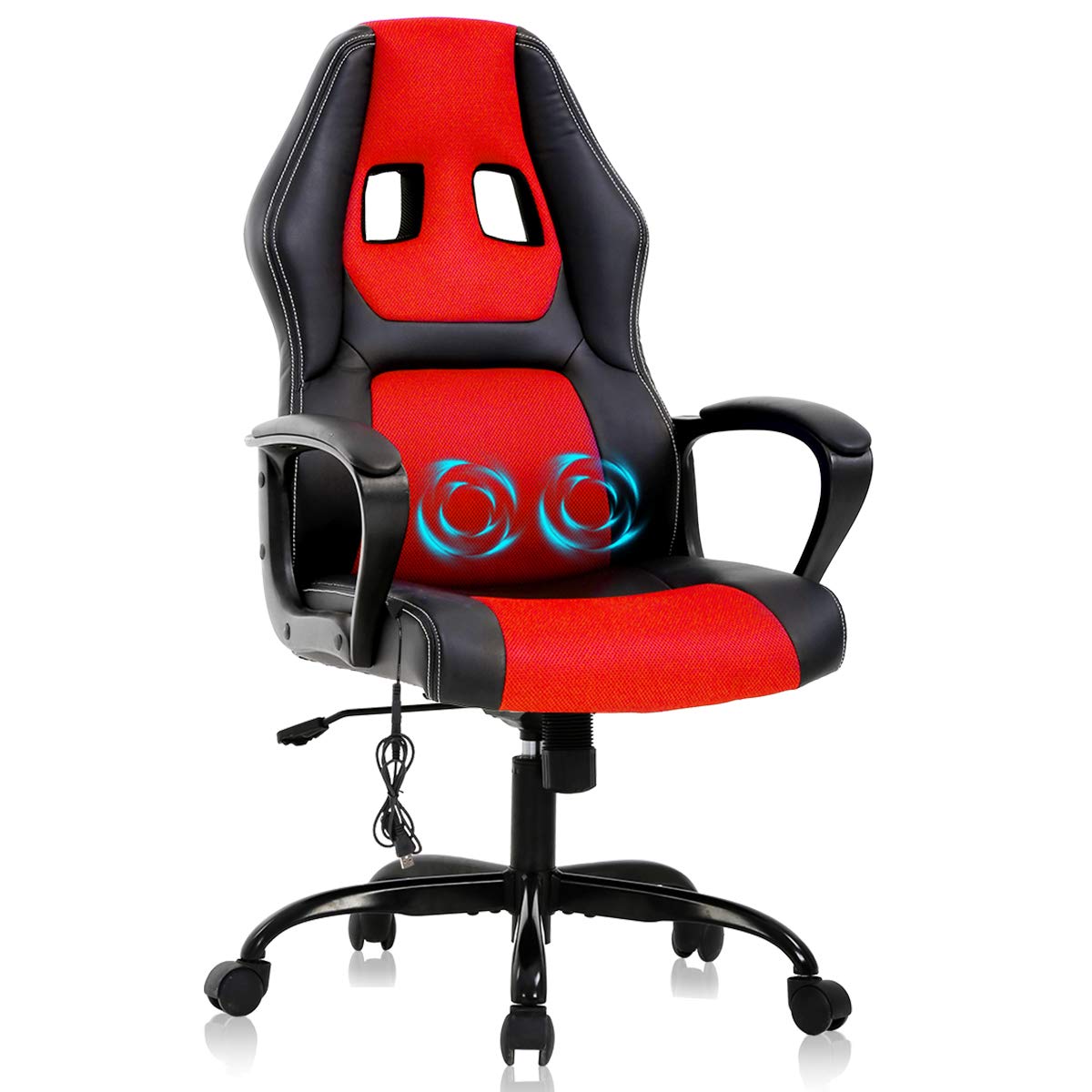 Premium Ergonomic Gaming Chair - High Back Racing Style Office Computer Chair with Lumbar Support & Adjustable Armrests, PU Leather Executive Swivel Desk Chair for Home & Gaming Setup (Red) - Perfect for Esports, Streaming & Long Work Sessions