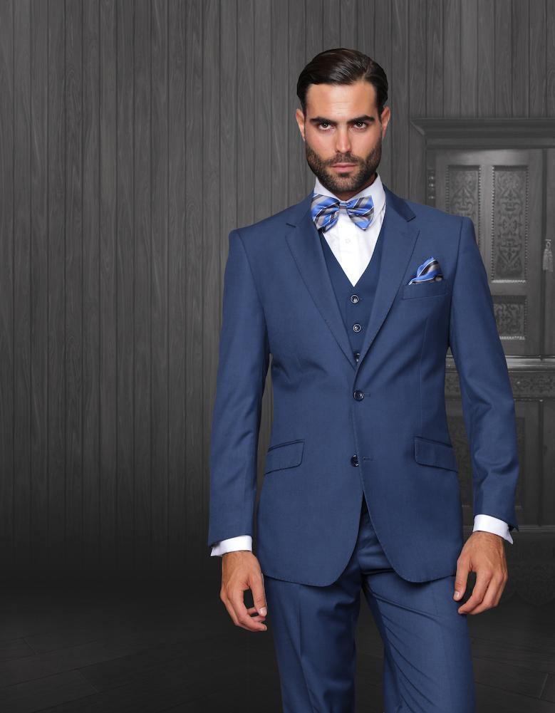 Men's 3-Piece Tailored Fit Wool Suit in Indigo Blue | Premium Business Formal Wear for Weddings, Interviews & Office Meetings