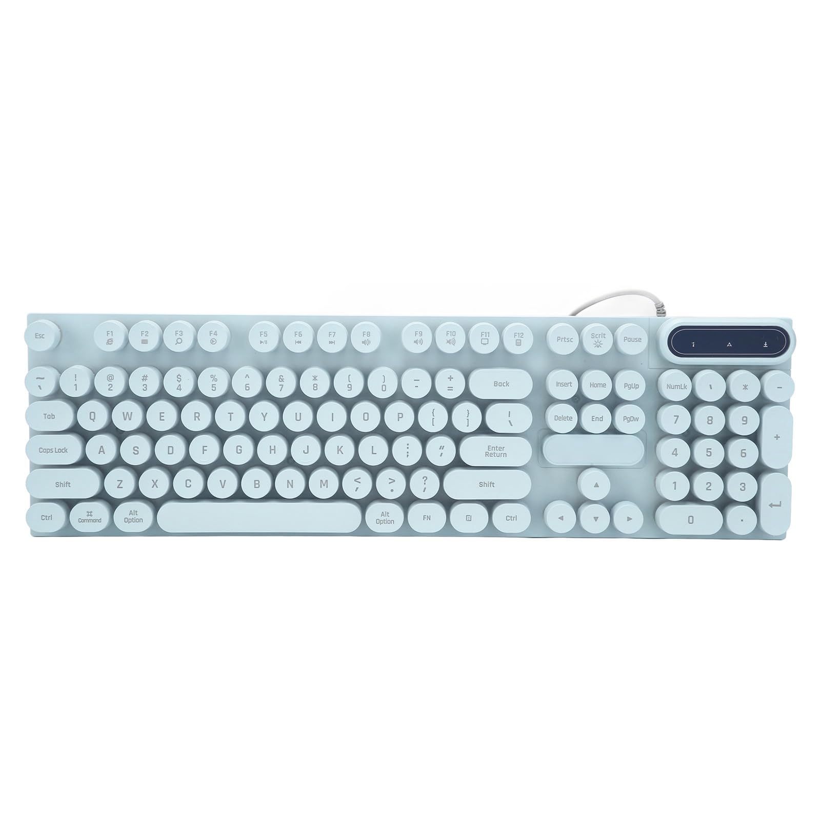 Mechanical Gaming Keyboard with USB Wired Connection, 104 Round Keys, RGB Backlit, Adjustable Ergonomic Feet & Multimedia Keys - Perfect for PC Gaming, Office Work & Typing