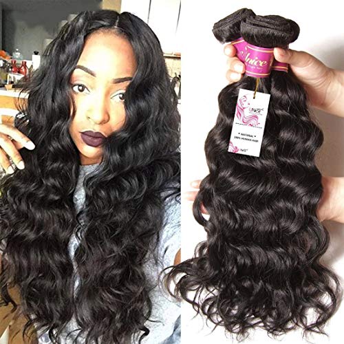 Unice 16 14 12 Inch 8A Grade Brazilian Natural Wave Hair Extensions - 3 Bundles 100% Virgin Remy Human Hair Weft for Weaving - Perfect for Daily Styling, Parties & Special Occasions