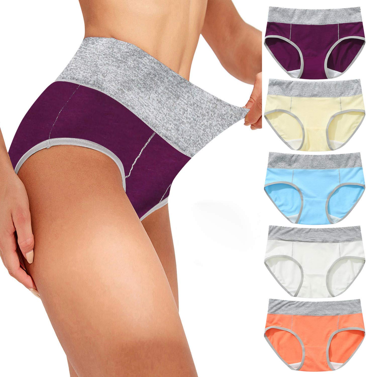 HTDBKDBK 4/5 Pack Women's Sexy Plus Size Seamless Underwear - Soft Stretch Bikini No Show Briefs Panties Multipack for Everyday Comfort & Lounge Wear