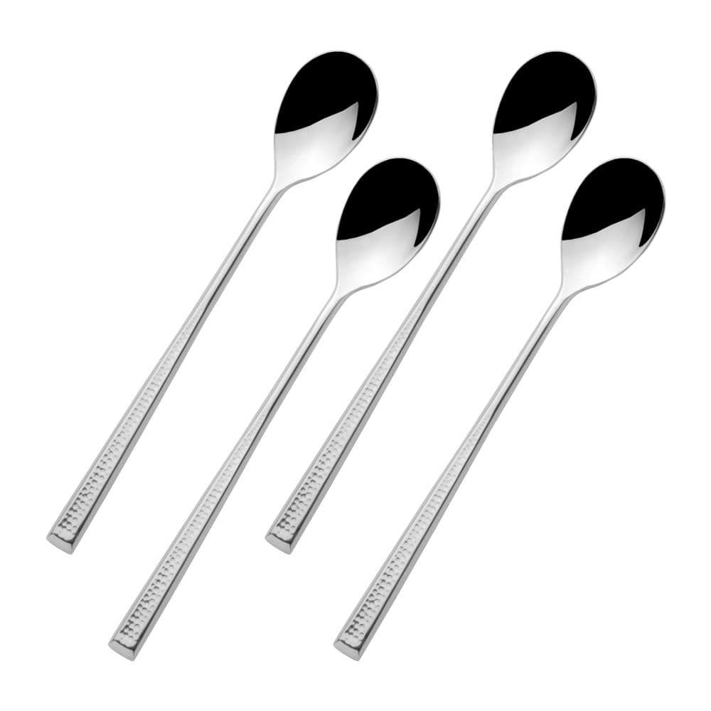 Premium Stainless Steel Iced Beverage Spoons - Set of 4 - Durable & Elegant Coffee & Tea Stirring Spoons - Perfect for Iced Coffee, Bubble Tea, Smoothies & Cold Drinks