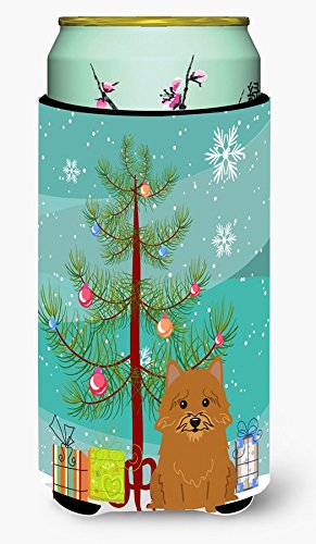 CoolCookware Christmas Tree Norwich Terrier Insulated Beverage Hugger - Perfect for Holiday Parties, Hot/Cold Drink Insulation & Dog Lover Gifts