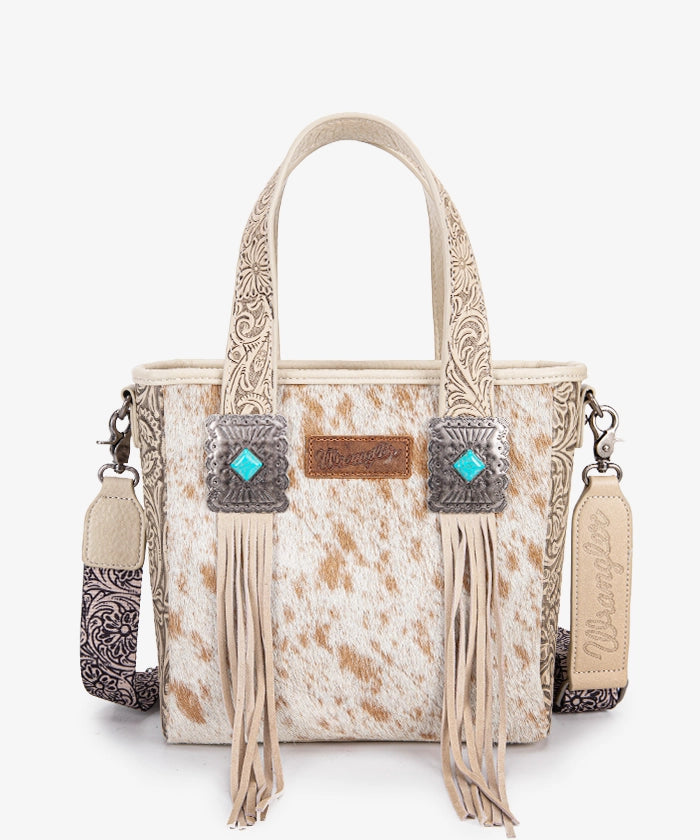 Wrangler Genuine Cowhide Leather Fringe Crossbody Purse for Women - Stylish Concealed Carry Handbag for Everyday Use, Travel & Outdoor Adventures