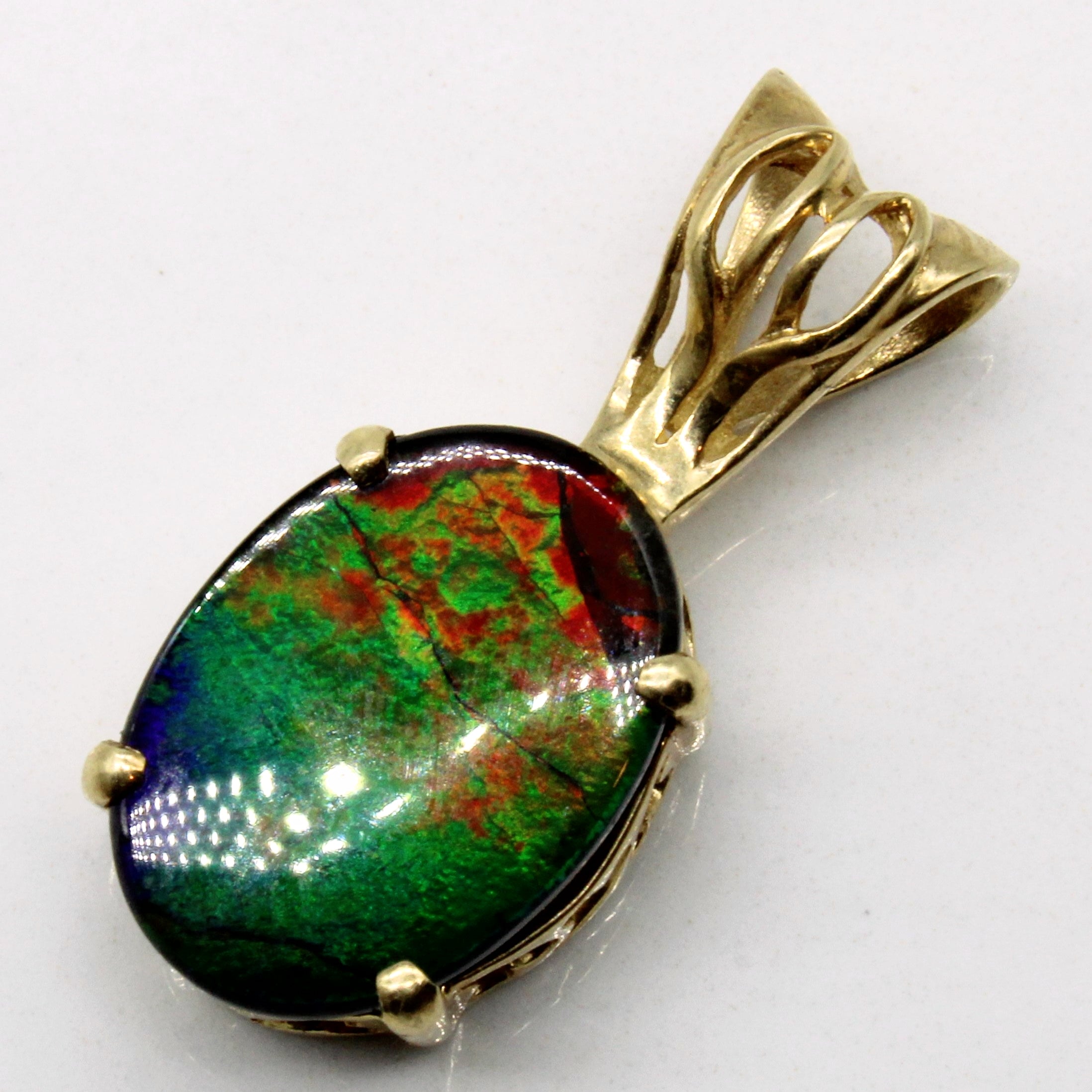 2.20ct Natural Ammolite Pendant Necklace - Genuine Iridescent Fossil Jewelry for Women | Perfect Gift for Birthdays, Anniversaries & Special Occasions
